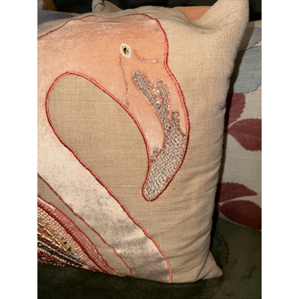 Pegasus Home Fashions Embellished Flamingo Home Accent Decorative Pillow